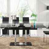 Popular Clear Corner Stainless Steel Tempered Glass TopTables BD808D