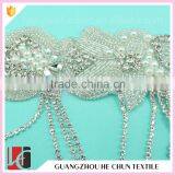 HC-3591 Hechun New Fancy Design Sewing Bling Bead Crystal Applique for Bride thumbnail-3