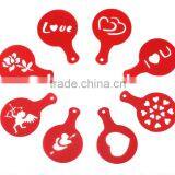 8pcs Creative Nice Coffee Barista Stencils Template Strew Pad Duster Spray Art (Random Style)