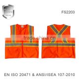 high visibility zipper reflective chile safety vest