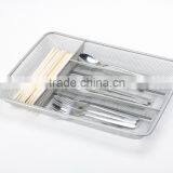 Metal Mesh 4-compartment Kitchen Cutlery Holder thumbnail-1