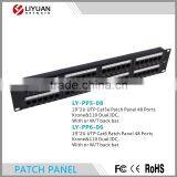 LY-PP6-06 1u 48 Port Patch Panel Cat5e Cat6 1u Rj11 Rj45 Ports Patch Panel