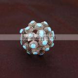 Round Shape Alloy With Resin Beads Ring Set thumbnail-1