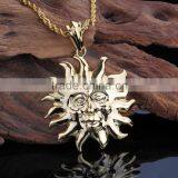 Simple Casting Design Fashion Unique Gold Sun Pendant thumbnail-1