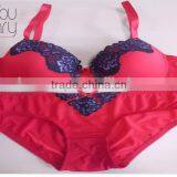 Sexy Lace Breathable Underwire Bra and Panty Set thumbnail-1