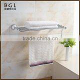 Modern Circle Tube Zinc Alloy Polished Chrome Bathroom Sanitary Items Wall Mounted Bathroom Towel Shelf