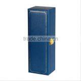 Chinese Factories Wholesale Custom Luxury Single Bottled Wine Box, Leather Blue Fashion Beautiful Gift Box