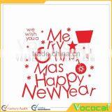 Home Decorative Mural Decal Home Office Shop Wall Sticker Merry Christmas Happy New Year Red Star Snowflake Wallpaper thumbnail-2