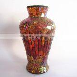 Splendid Mosaic Modern Wedding Gifts Crackle Single Red Golden Vase Chinese Flower Arrangements thumbnail-2