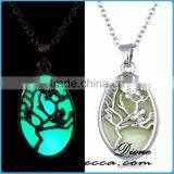 Luminous Necklace Magical Aqua Blue Tree Round Glow In Dark thumbnail-1