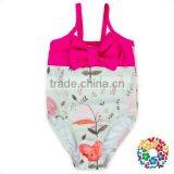 Sleeveless One Piece Swim Wear Toddler Ice Cream Bathing Suit With Bow thumbnail-3