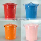 Outdoor Galvanized Metal Garbage Can Trash Can Waste Bin