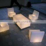 White Plastic Outdoor Table and Chair thumbnail-1