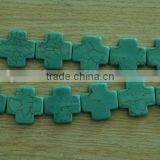 Wholesale 16" 26*26*5mm Cross Turquoise Beads Loose Strands thumbnail-1
