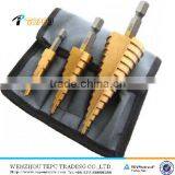 3 Pcs Quick Load Straight Flute HSS Step Drill Set thumbnail-1