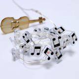 Производитель накаливания на батарейках RGB тёплого белого медного светильника на нитях в форме музыкальных нот thumbnail-3