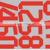 Customized Red Vinyl Cut -ou Transfer Number / Heat Transfer Label for Sportwear