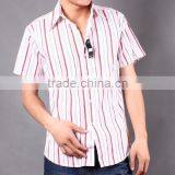 Mens Fashion Stripes Shirts Short Sleeve Dress Casual Shirts for Man thumbnail-4