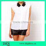 Women Short Sleeve Collar Blouses thumbnail-1