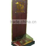 14 holes acrylic box with golden frame golf clubs display stand
