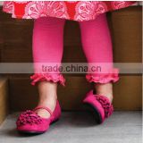 wholesale -childrens girls /kids ruffled hot pink leggings for 2013