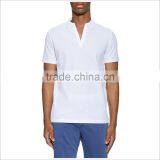 Guangzhou Custom New Design V Neck Men'S Cotton Polo Shirts In Pure White thumbnail-1