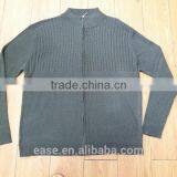 Men Melange Yarn Cardigan Zipper up Long Sleeve Sweater thumbnail-1