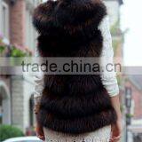 Real Fox Fur Vest Hooded Coat Woman Sleeveless Thicken Warm Genuine Fox Fur Jackets Winter Russian Natural Fur Vest thumbnail-6