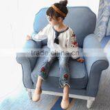 S17658A Children's Ripped Jeans Fashion Hole Girls Denim Pants thumbnail-2