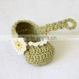 Cotton Yarn Baby to Crochet Handmade Crochet Baby Girl Shoes thumbnail-3