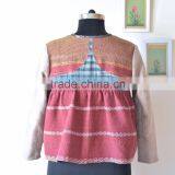 Vintage Kantha Kediyu Style Jacket in Beautiful Vintage Colors ~ Large thumbnail-4