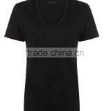 Black Women Ripped Cut Out Elongated t Shirt of Coton Material thumbnail-5