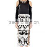 New Fashion Retro Dream Floral Cutout Sleeves Slit Dress Wholesale thumbnail-6