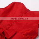 Hot Selling Red Girls Dresses Decorated With Big Flower Fashion Solid Kids Vestido Wholesale Child Wear thumbnail-5