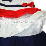 Latest Baby Cotton Frocks Designs Sleevess Tiered Bow Kids Dress thumbnail-5