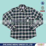 2017 Latest Long Sleeve Blue Plaid 100% Cotton Flannel Men Shirt thumbnail-2