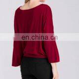 2016 New Design Women Ladies Plain TShirt Long Sleeve Shirt Casual Blouse Tops V Neck Cotton Tee thumbnail-3