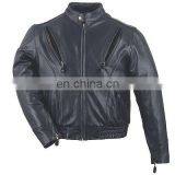 HMB-0468A LEATHER JACKETS MOTORBIKE COATS BLACK BIKER STYLE