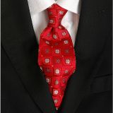 Red Self-tipping Mens Jacquard Neckties Plain Double-brushed