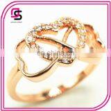 Fashion Gold Crystal Plain Design Gold Plated Zircon Engagement Rings For Women And Girls Newest Triangle Shape Ring thumbnail-1