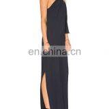 2016 Wholesale Factory Direct Women Black One Shoulder Long Maxi Dress thumbnail-4