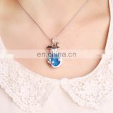 blue crystal silver necklace jewelry necklace