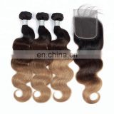 Grade 10A Unprocessed Virgin Full Cuticles Remy Brazilian Human Ombre Blonde Hair Extension
