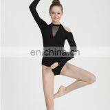 High Quality Long Sleeve Elegant Dance Leotards With Shoulder Cut Outs Women's Bodysuit thumbnail-3
