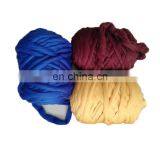 Alibaba  Mixed Colors 100% merino wool Yarn Chunky Giant Hand Knitting Blanket Thick Roving Top Bulky Yarn For Blankets
