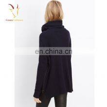 Oversized Turtleneck Pullover Cashmere With Side Zipper for Lady thumbnail-3