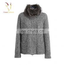 Womens Best Winter Knitted Coat With Fur Collar thumbnail-4