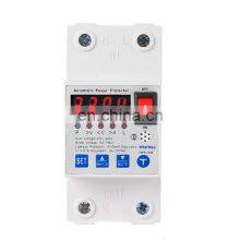 Adjustable Over Voltage Under Voltage Protector Automatic 63A 40A RCBO Lightning Surge Power Leakage Protector