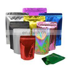 Custom Glossy Zip Lock Foil Bags Aluminum Foil Stand Up Pouch Laminated Bag Tear Notches for Food Packaging Coffee Tea Snack