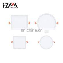 High Lumen Slim Ceiling Recessed Mounted Aluminum Round Square 6W 15W 20W LED Panel thumbnail-2
